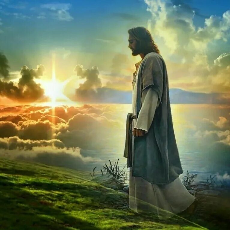 По земле идет большой. Христос смиренный. Иисус молится на небесах. Иисус путь. Иисус Божий.