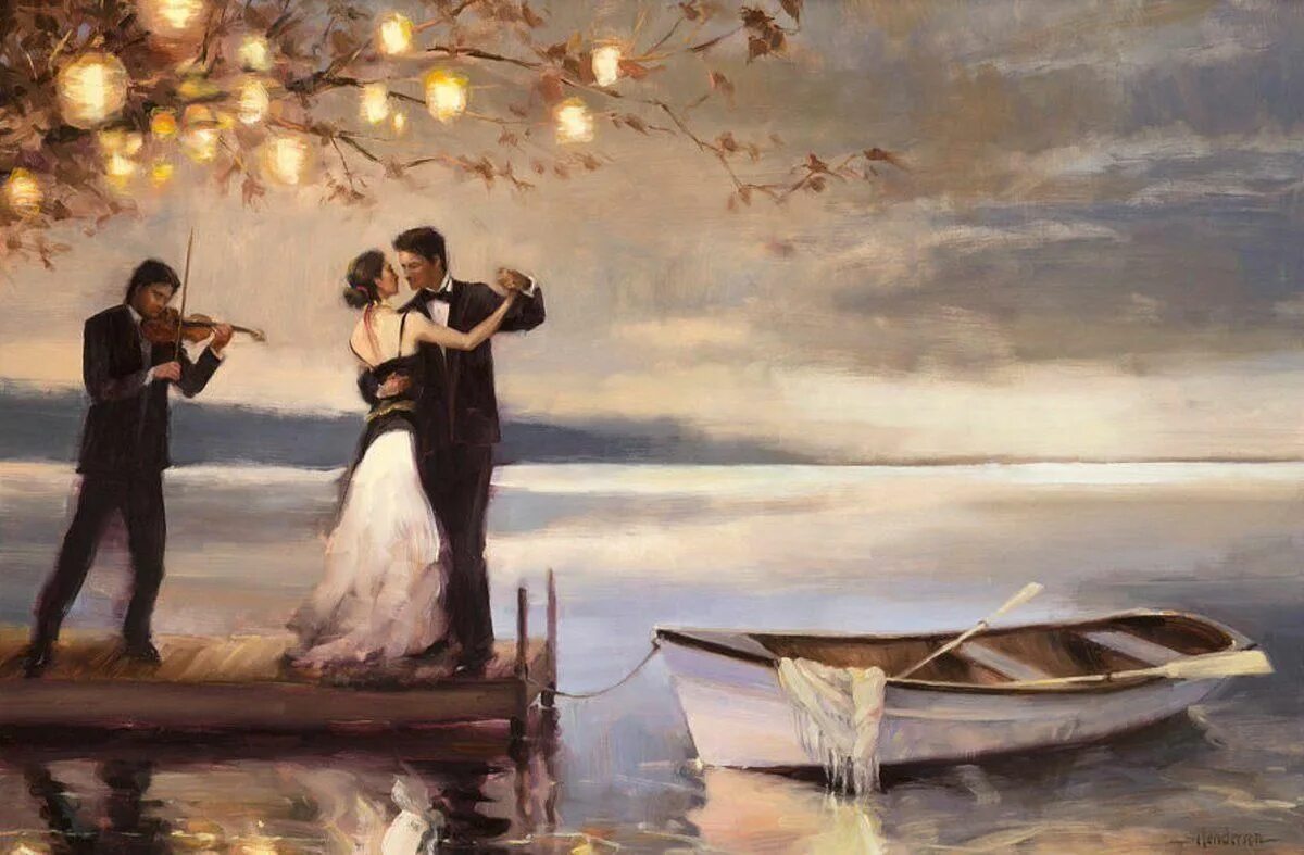 Первые романтики. Романтичные картины художника Steve Henderson.. Романтическая живопись. Картина двое. Картина "любовь".