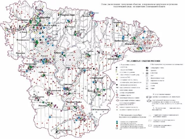 Карта памятников воронежа. Полезные ископаемые Воронежской области карта. Карта залегания подземных вод Воронежской области. ООПТ Воронежской области карта. Карта глубины залегания подземных вод Воронежская область.