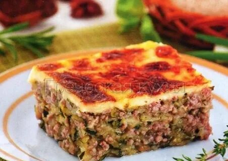 Овощи с мясным фаршем в духовке
