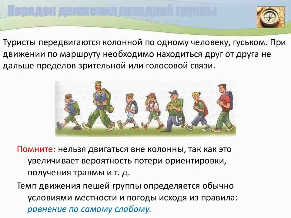 Три похода для классов движение первых