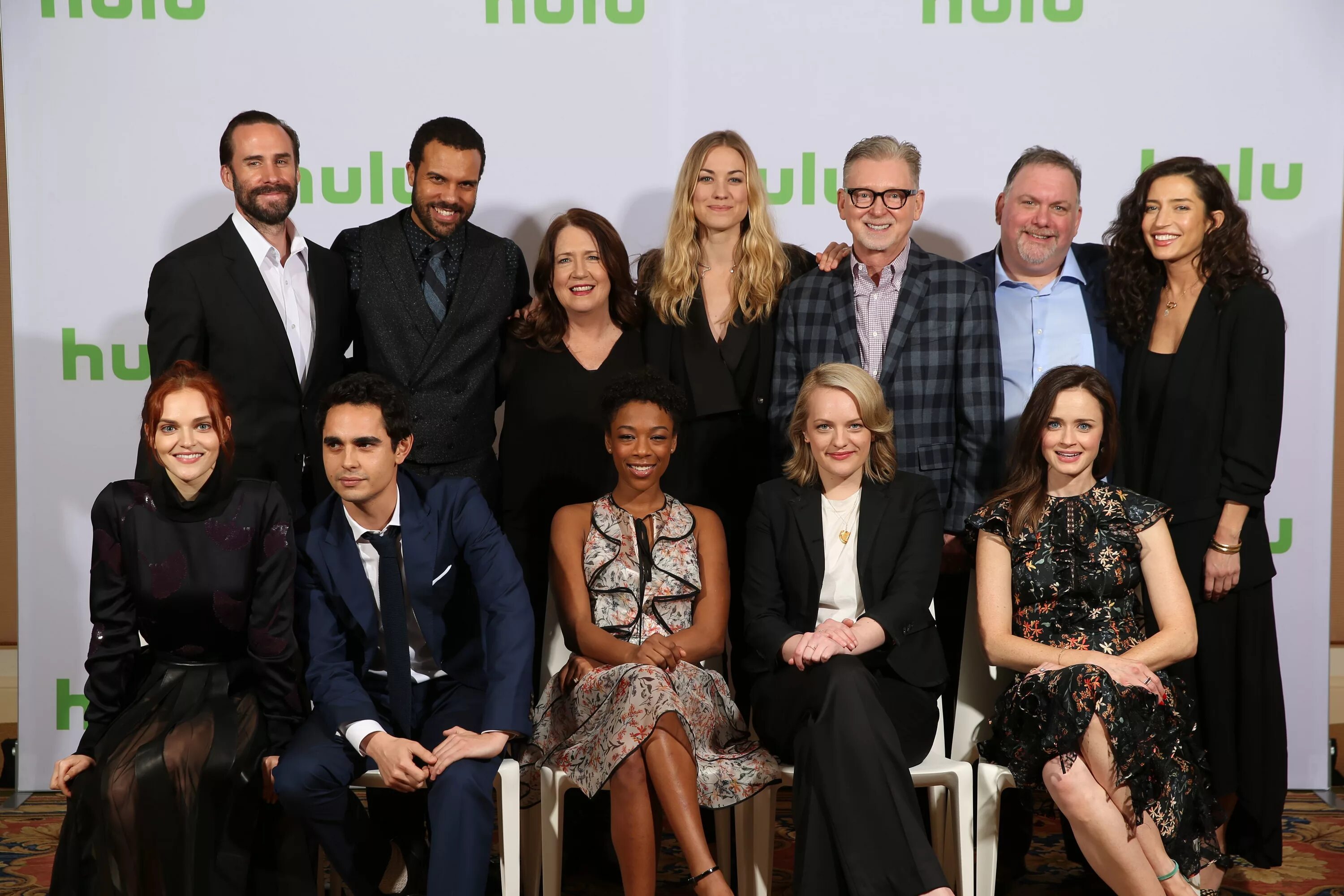 Show cast. The handmaid&#039;s tale cast. max minghella and elizabeth moss.