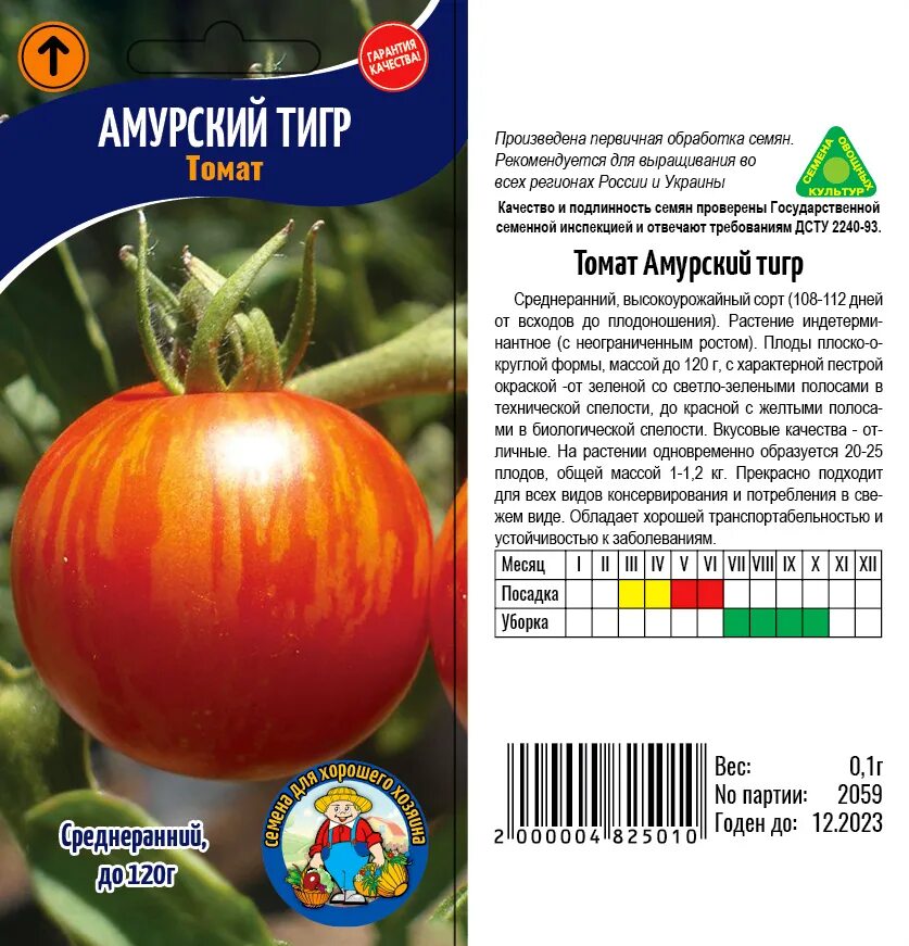 Томат Амурский Тигр. I этап. Дубль-посев