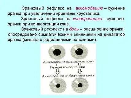 Реакция зрачка на боль