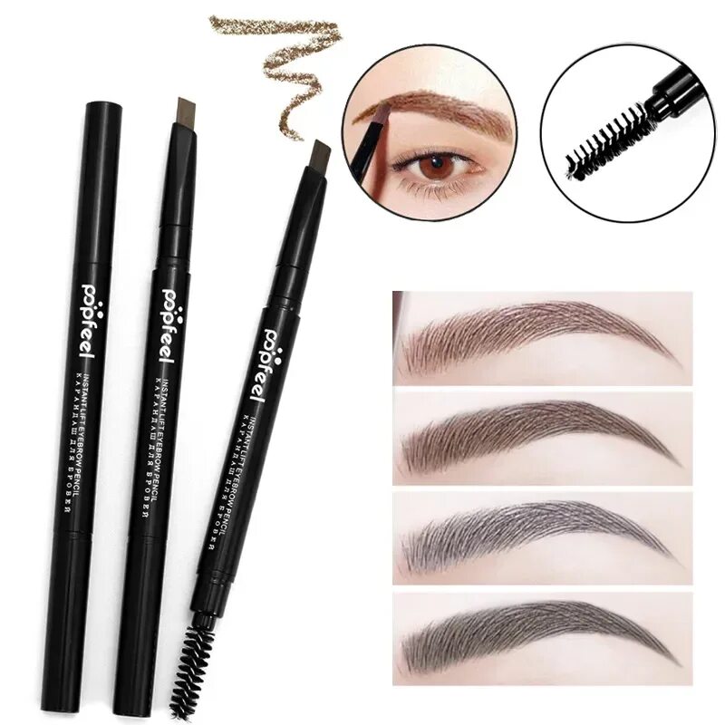 Тон карандашей для бровей. Eyebrow pencil карандаш для бровей. карандаш для бровей eyebrow pen smooth brush. popfeel eyebrow pencil карандаш для бровей. карандаш для бровей водостойкий, 5 цветов, для бровей.
