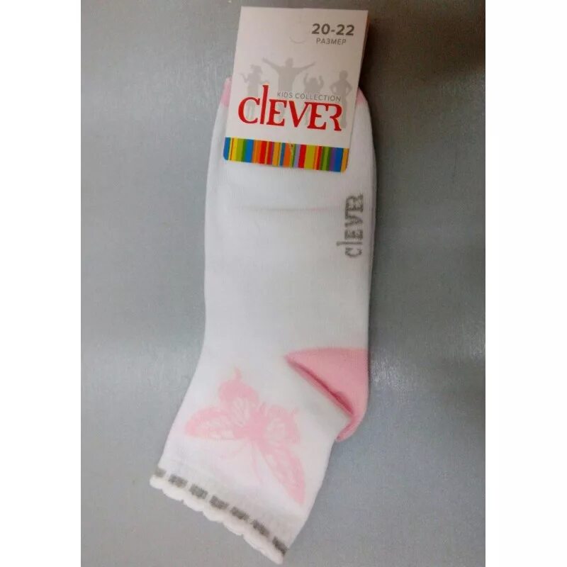 Cle носки дет.с170 р20-22 ХЛ+Э. Носки Clever. Бело розовые носки. Носки детские Клевер. Розово белые носки