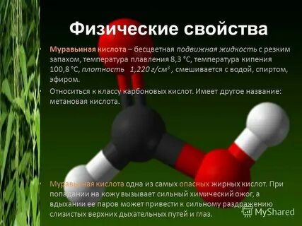 Муравьиная кислота способна проявлять свойства