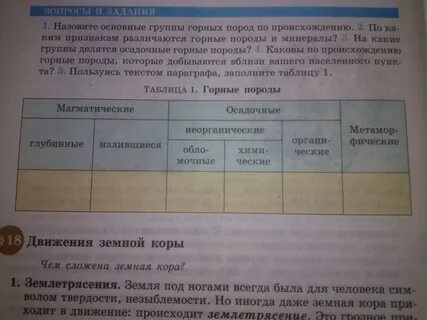 Используя материал параграфа составьте таблицу характеристика типов