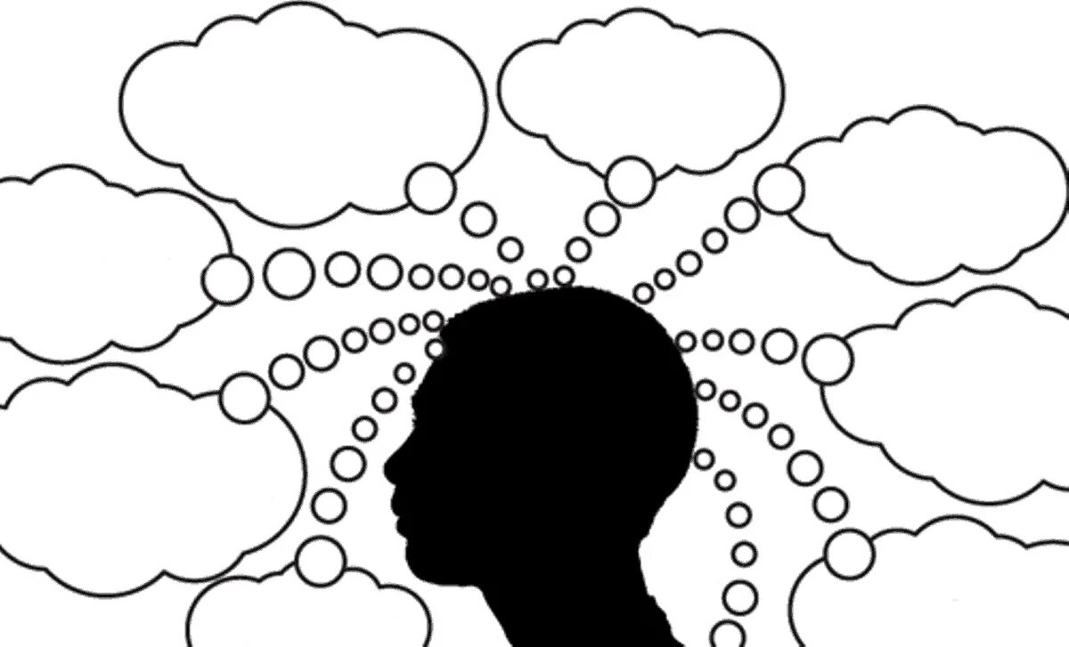 Наука мысль одним словом. Мысли в голове. Нарисовать мысли. Человек с облаком мыслей. Мысли рисунок.
