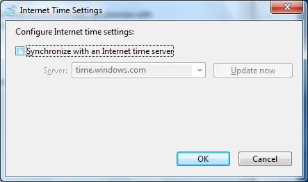 Сервера времени windows 7