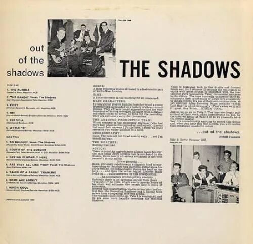 Out in shadows. From out of the shadows.