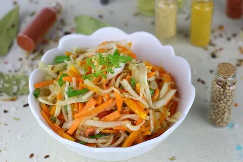 Овощи по корейски на сковороде