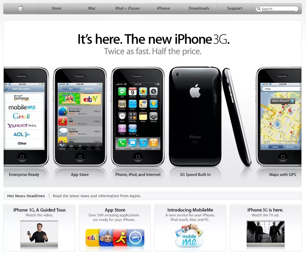 Сайт app com. Iphone 2008. Сайты Apple.
