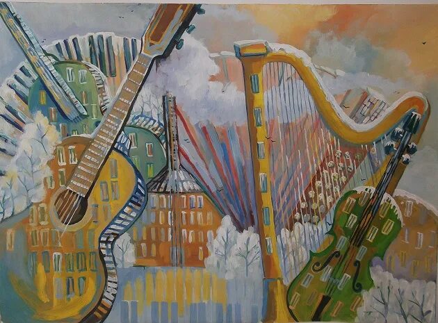 Город музыкальных инструментов. Дом музыкальный инструмент. Музыкальные инструменты иллюстрации. Скрипка музыкальный инструмент. Музыкальный сказочный город.