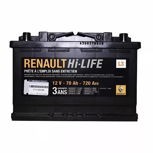 Аккумулятор автомобильный рено. Аккумулятор Renault 70.0. Аккумулятор Renault Nissan 60 Ач. 7711238598 Renault аккумулятор. Рено АКБ 720а 70ач.