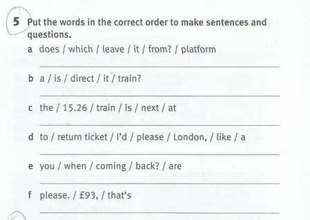 Order the words to make questions перевод