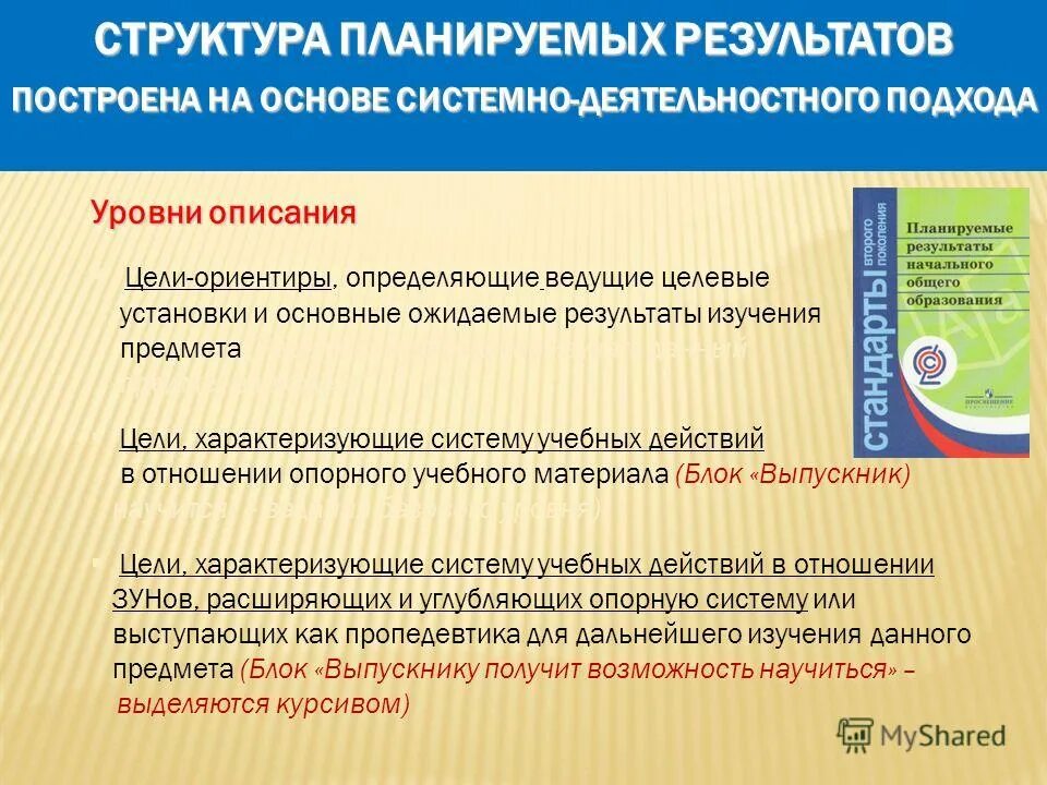 структура планируемых результатов