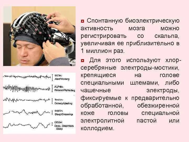 Биоэлектрическая активность мозга. Типы биоэлектрической активности мозга. Метод регистрации биоэлектрической активности головного мозга. Нарушение электрической активности мозга. Характер изменений биоэлектрической активности мозга