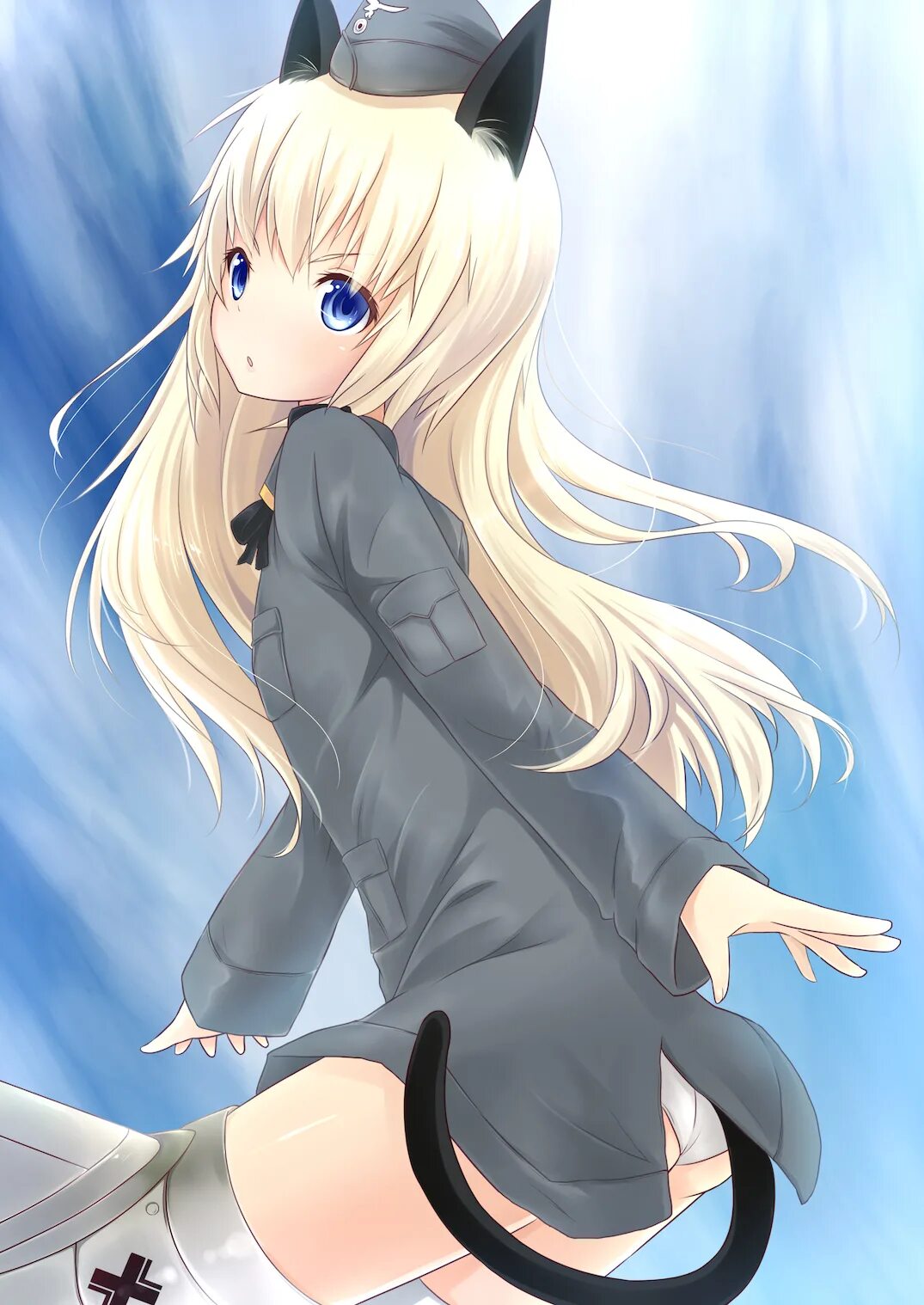 Девочка с ушками и хвостом. Helma lennartz. strike witches хельма. аниме с ушками. аниме девушки с ушками.