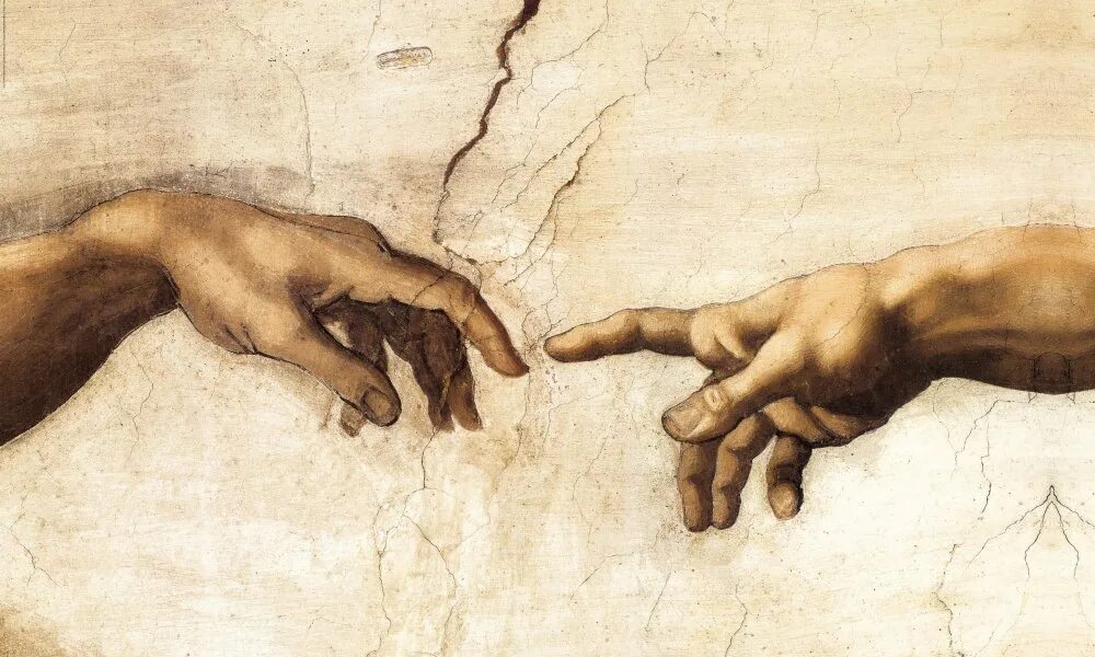 Микеланджело Буонарроти Сотворение Адама. Сикстинская капелла прикосновение Адама. "Сотворение Адама" Микеланджело, 1511.
