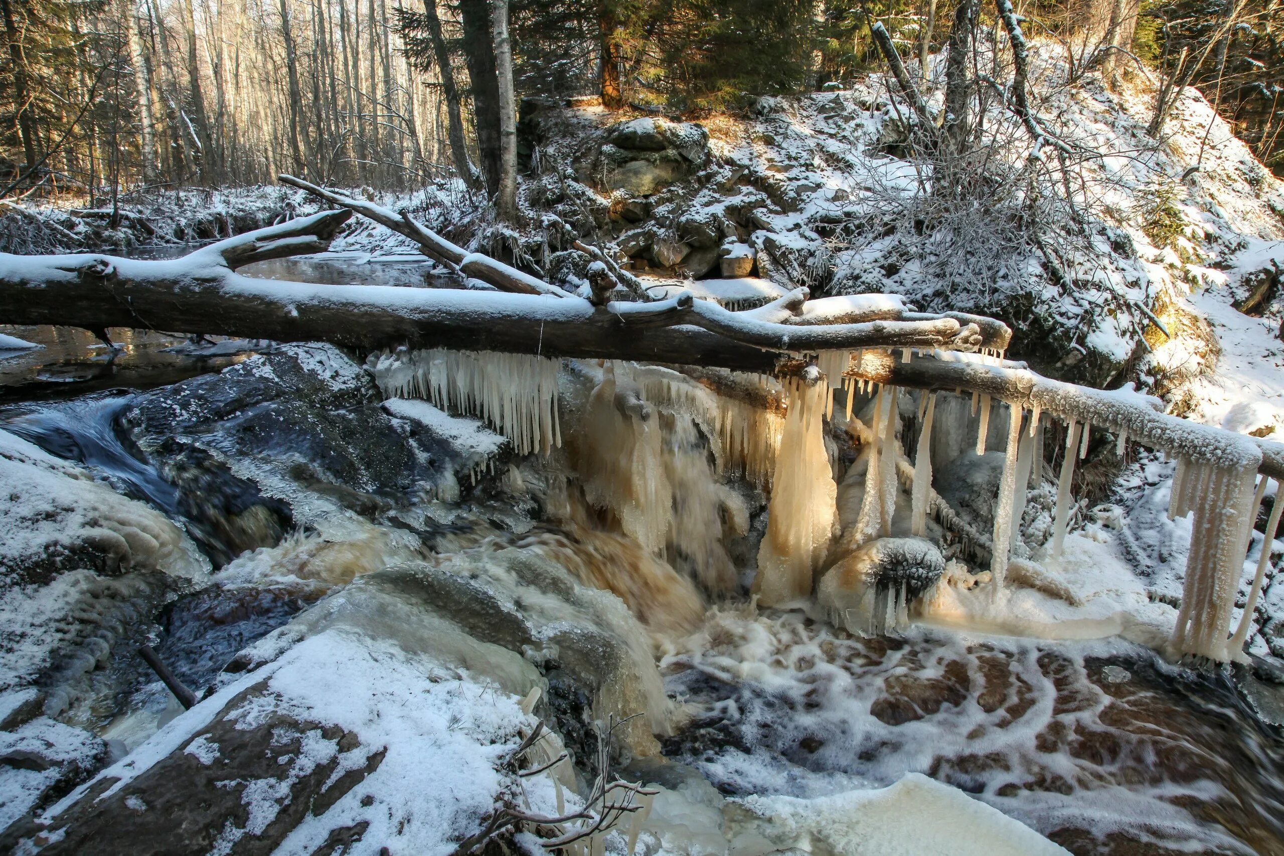водопад кивач в карелии. водопад кивач в карелии. водопад кивач в карелии зимой. заповедник кивач зимой. экопарк долина водопадов карелия.