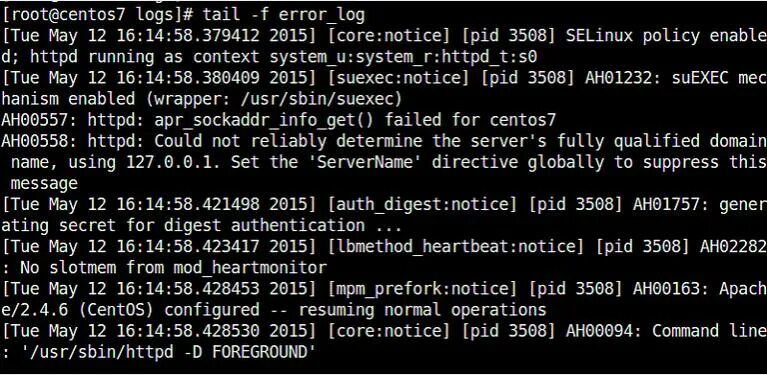 Centos logs