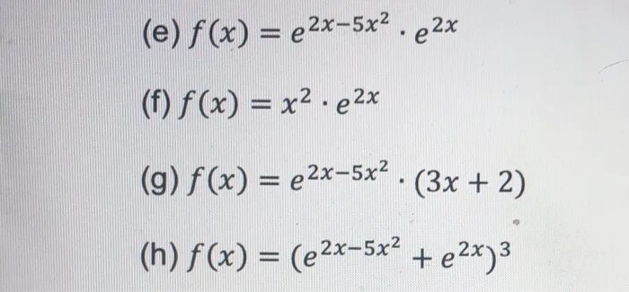 A5e-x2. E^X+E^X^2. E 2x 5e x -2. F(X)=X^2-5/E^X.