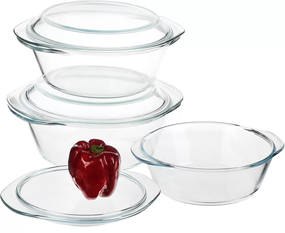 Стеклянная посуда. Кастрюля Helper 1.5 л. Стеклянная кухонная посуда. Набор стеклянных кастрюль.