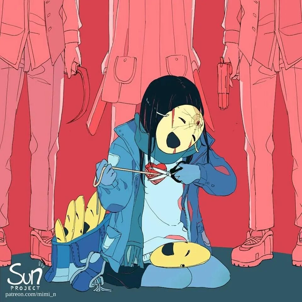 индонезийская художница mimi n семья. японский художник sun project. Futarinokizuna. Sun project art. N.