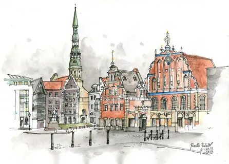 Urbansketching Riga Vilnius