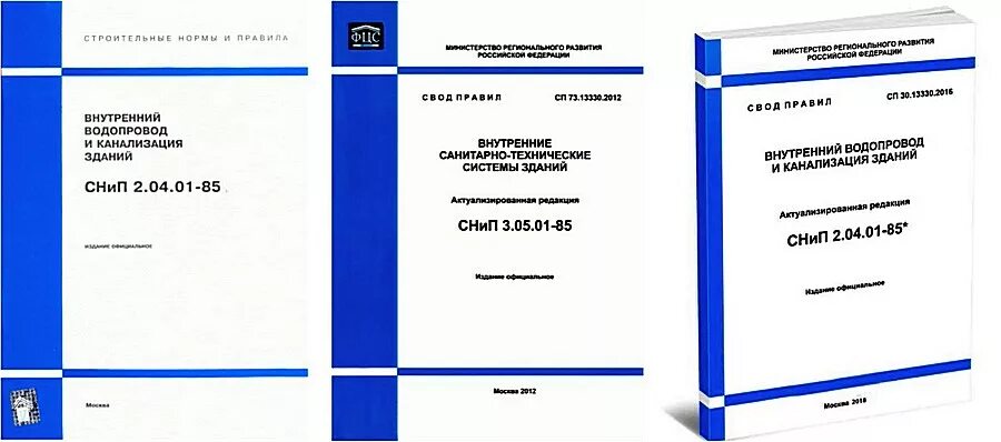 Нормы проектирования водопроводов. СНИП 3.05.04-85. СНИП 1.02.01-85. 3 СНИП 2.04.01-85*. Водопровод и канализация зданий.