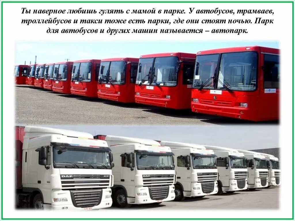 Автопарк состоит из