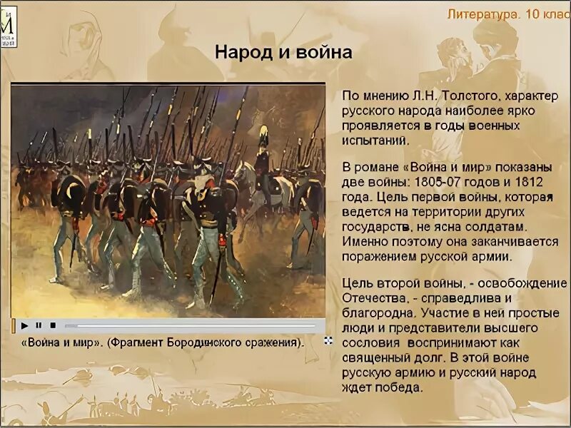 Толстой о войне 1812