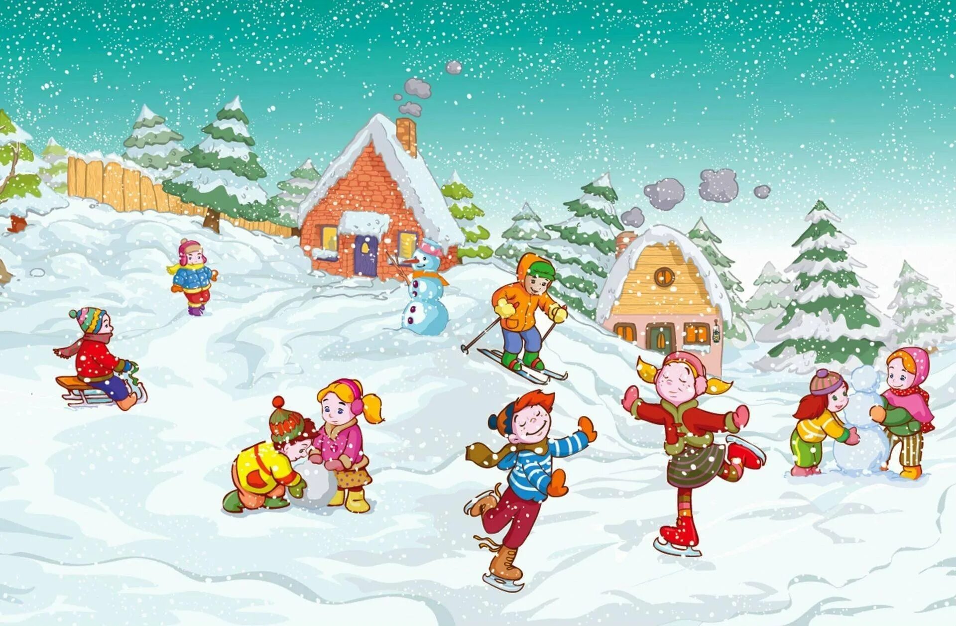 Картинки про зиму для детей