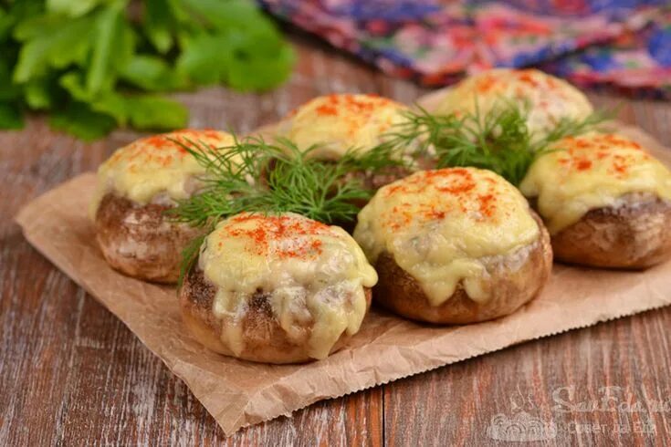 Фаршированные Шампиньоны с Сыром в Духовке / Грибы с Фаршем / Stuffed Champignon
