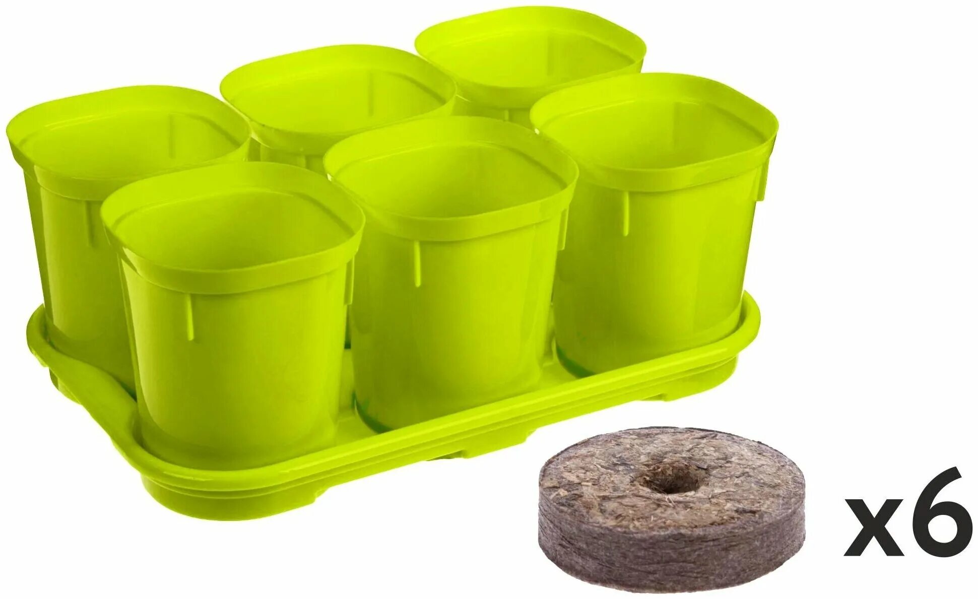 Горшочки для рассады с поддоном. 0 л. Набор горшков ingreen. Горшочки для рассады с поддоном. Набор горшков для рассады (18 шт*200 мл) (м3151) (idea).