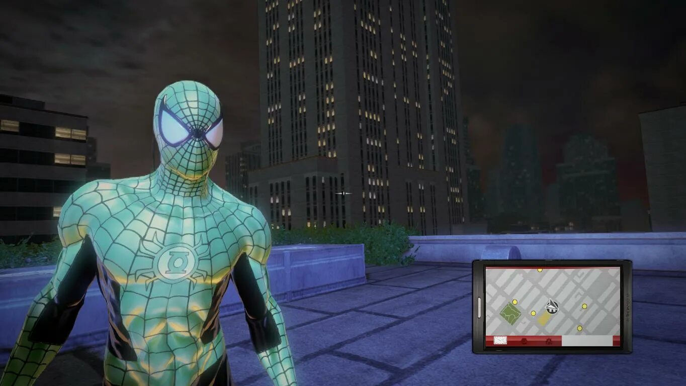 Игра человека паука зеленого. Человек паук и зеленый фонарь. Человек паук на фонаре. Фонарик человек паук. Скины паук 3.