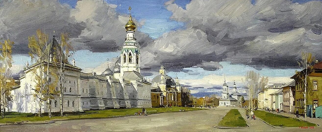 Картина "Соборная горка. Вологда." Холст, Масло 2018 г.