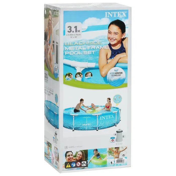 Intex каркасный бассейн metal frame 305х76см beachside