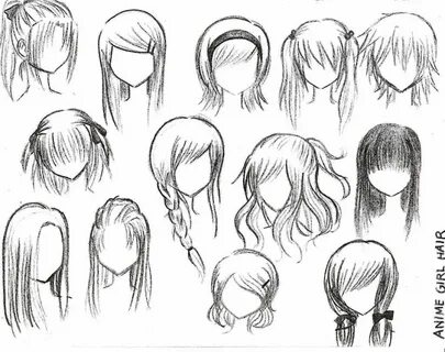 anime hair drawing step by step