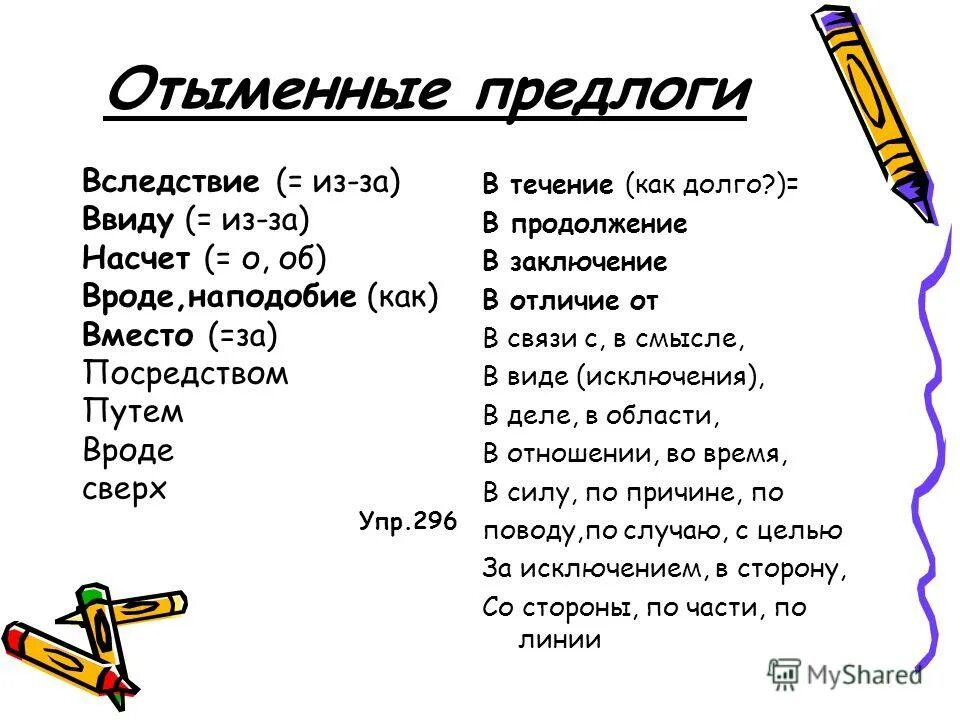 производный отыменный предлог. сложные производные предлоги. отыменные предлоги. отглагольные производные предлоги. производные предлоги.