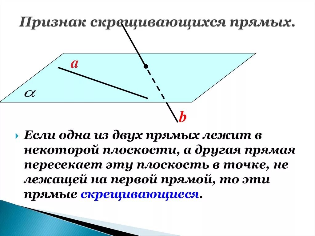 Скрещивающимися называют. Признак скрещивающихся прямых. 2. Признак скрещивающихся прямых. Скрещивающиеся прямые в пространстве. Скрещенные прямые в пространстве.