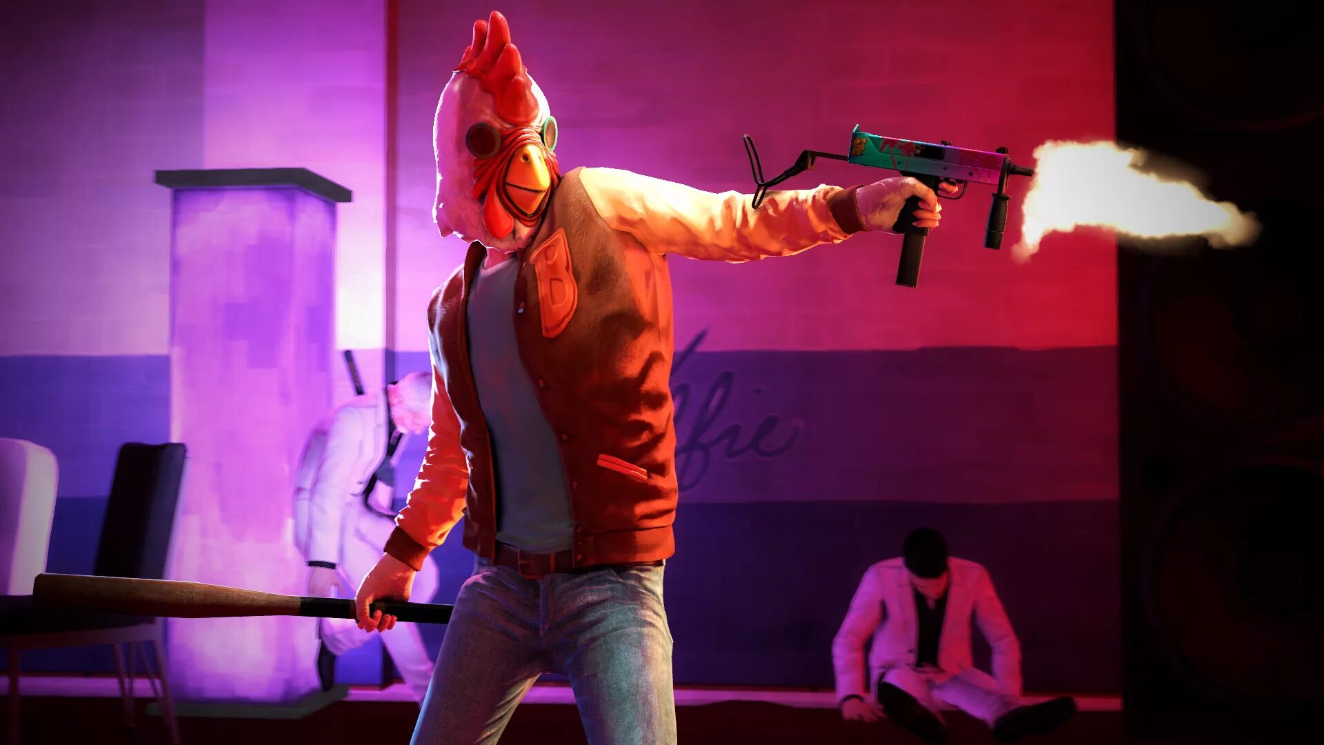 Hotline miami 3 real edition. Хотлайн Майами петух. Тони Хотлайн Майами косплей.