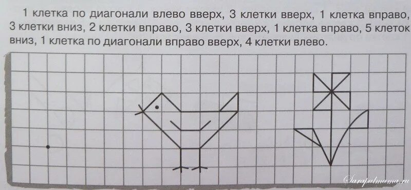 1 клетка по диагонали вправо вверх