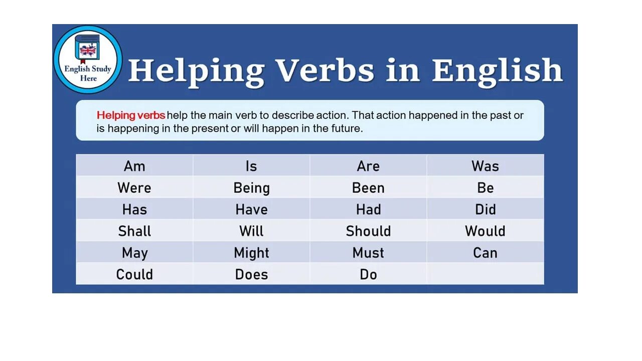 Форма глагола study в английском. Helping verbs. Main verb в английском. Helping verbs in English. Глагол study.