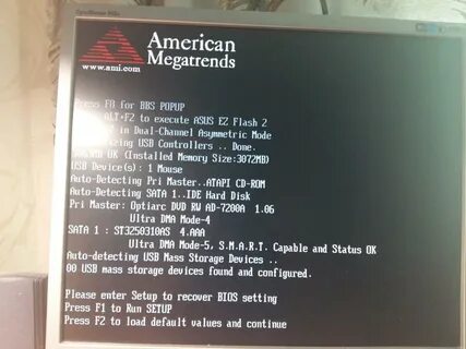 Press enter setup to recover bios setting