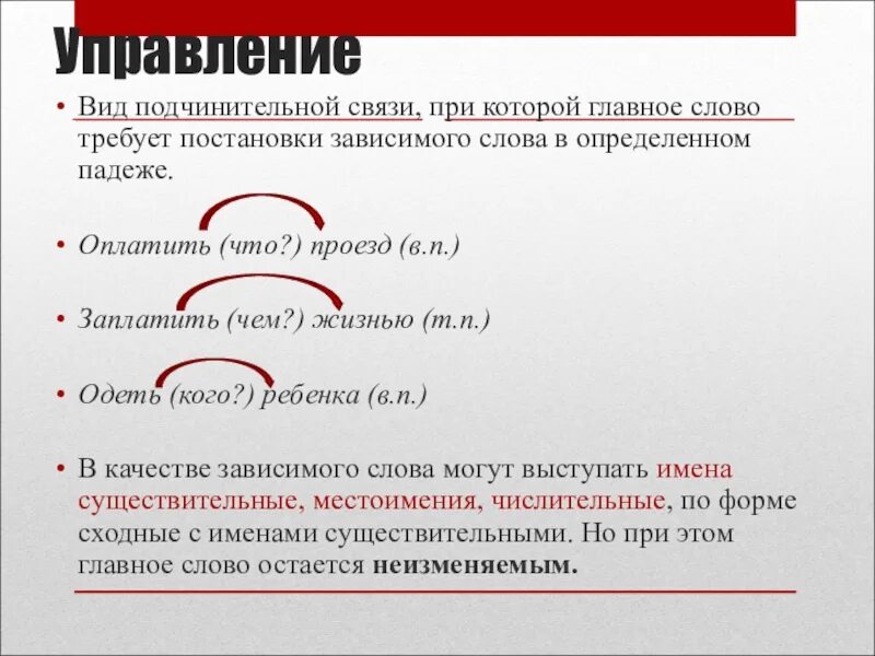 Способ подчинительной связи слов. Виды подчинительной связи. Управление вид подчинительной связи. Подчинительная связь в словосочетаниях. Вид поддчинительнительной связи.