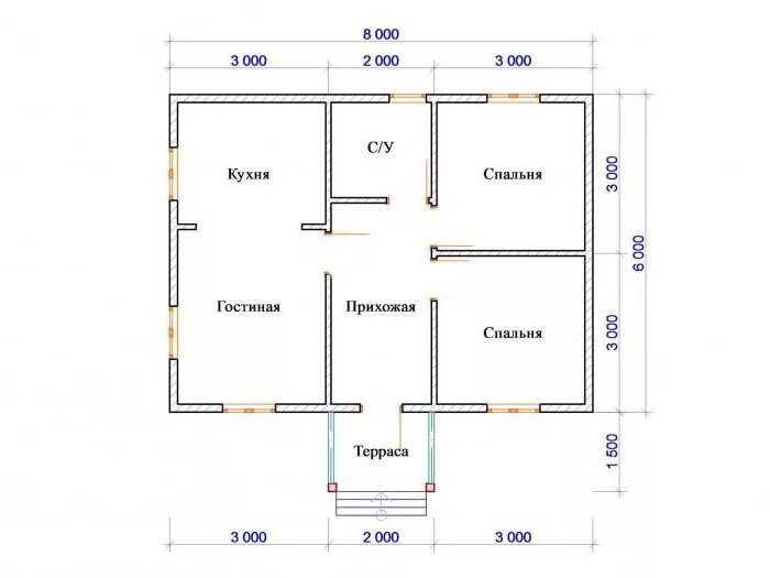 Проект каркасного дома ДК-17 Каркасный дом 7,2х10 (72м²)