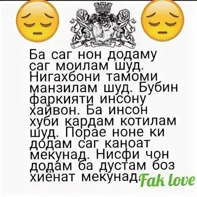 Моил. Ба саг нон. Ба саг нон додому саг могилам шуд нигахбони тамоми манзилам шуд. Ба саг нон додому саг. Ба саг нон додому саг могилам шуд.