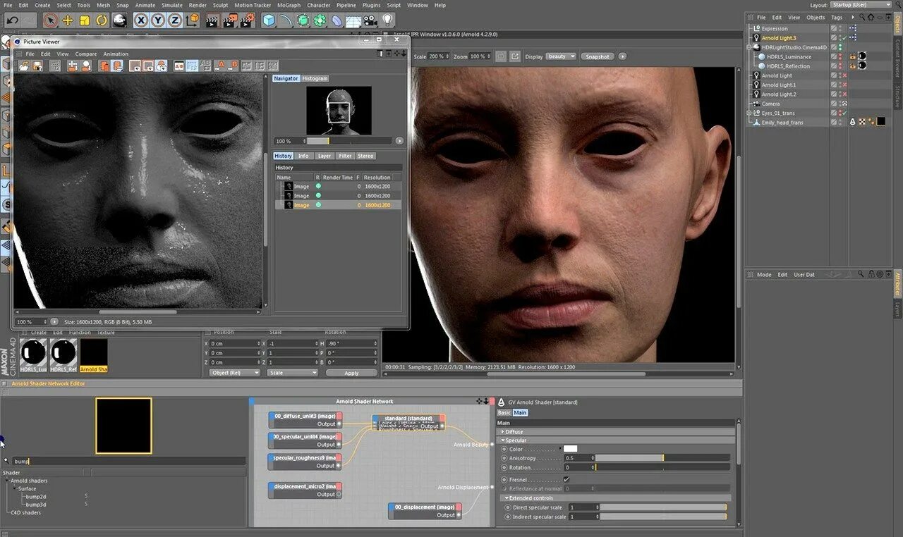 Blender cinema. Arnold render cinema 4d. фотореализм в блендер 3д. лицо в синема 4д. рендеринг арнольд в синема 4д.